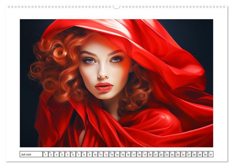 Produktbild: Femme Fatale. Portraits. Starke und sch&ouml;ne Frauen (hochwertiger Premium Wandkalender 2026 DIN A2 quer), Kunstdruck in Hochglanz