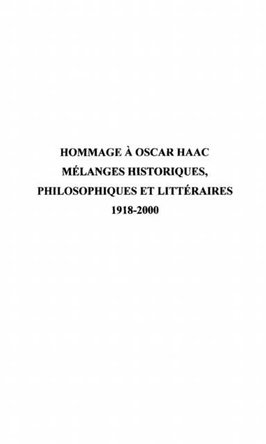 Produktbild: Hommage a Oscar Haac