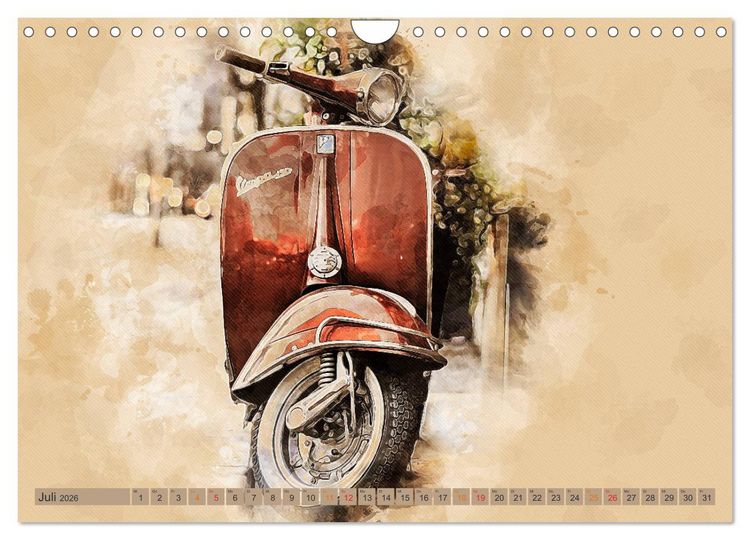 Produktbild: Mototrroller - Vesparade (Wandkalender 2026 DIN A4 quer), CALVENDO Monatskalender