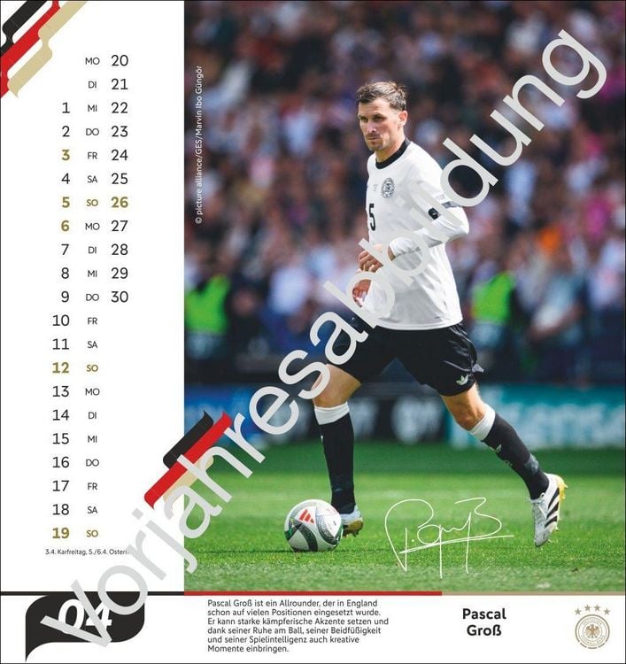 Produktbild: DFB M&auml;nner Postkartenkalender 2027