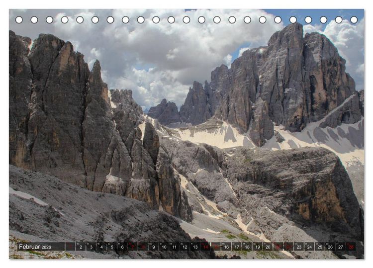 Produktbild: Dolomiten 2026 - Die wei&szlig;en Berge (Tischkalender 2026 DIN A5 quer), CALVENDO Monatskalender