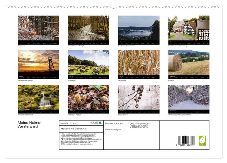 Produktbild: Meine Heimat Westerwald (hochwertiger Premium Wandkalender 2026 DIN A2 quer), Kunstdruck in Hochglanz