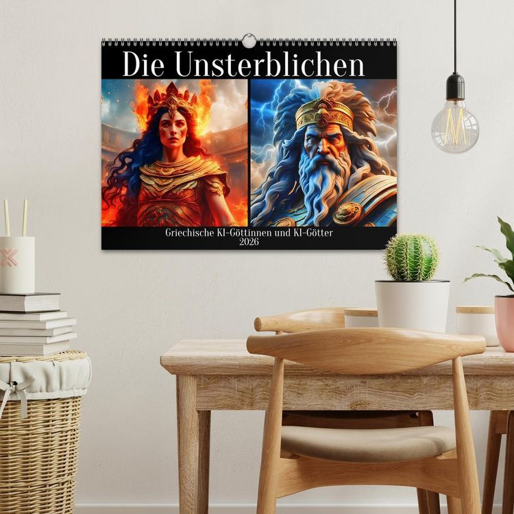 Produktbild: Die Unsterblichen - Griechische KI-G&ouml;ttinnen und KI-G&ouml;tter (Wandkalender 2026 DIN A3 quer), CALVENDO Monatskalender
