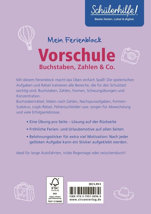Produktbild: Mein Ferienblock - Vorschule