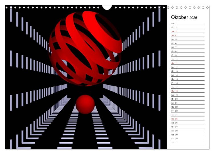 Produktbild: Mit Geometrie durch das Jahr (Wandkalender 2026 DIN A3 quer), CALVENDO Monatskalender