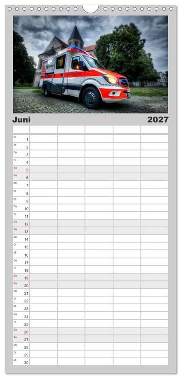 Produktbild: Familienplaner 2027 - Feuerwehr und Rettungsdienst mit 5 Spalten (Wandkalender, 21 x 45 cm) CALVENDO