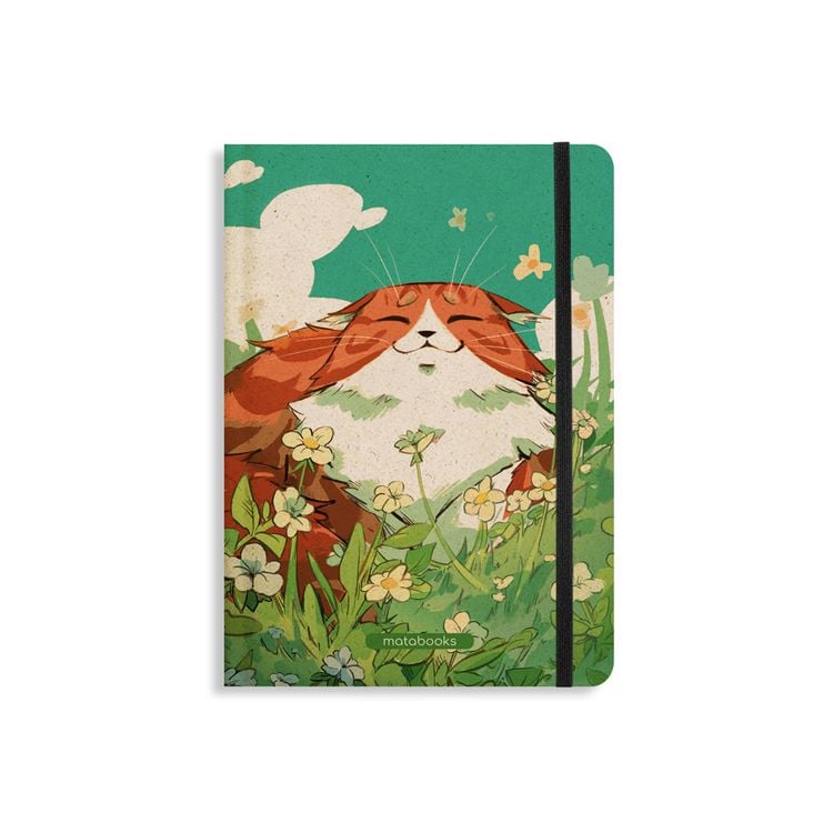 Produktbild: matabooks - Nachhaltiges A5 Notizbuch/Tagebuch/Bullet Journal/Schreibheft/Notebook aus S&uuml;&szlig;graspapier - Nari Farbe: Sky Blue (punktiert)