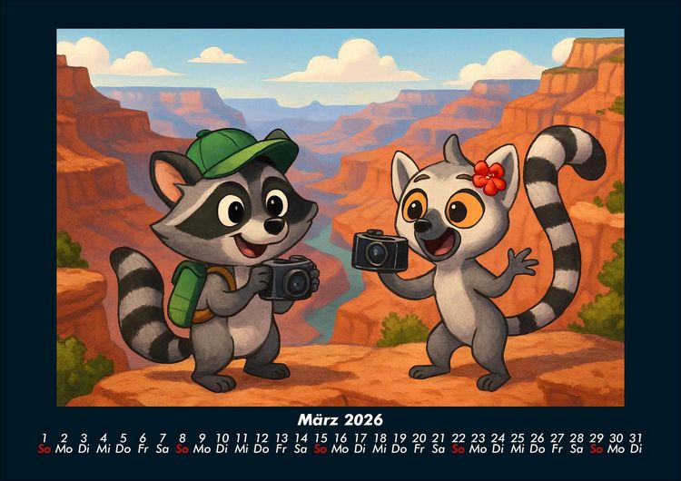 Produktbild: Rocco & Lulu - Reise durch die USA 2026 Fotokalender DIN A4