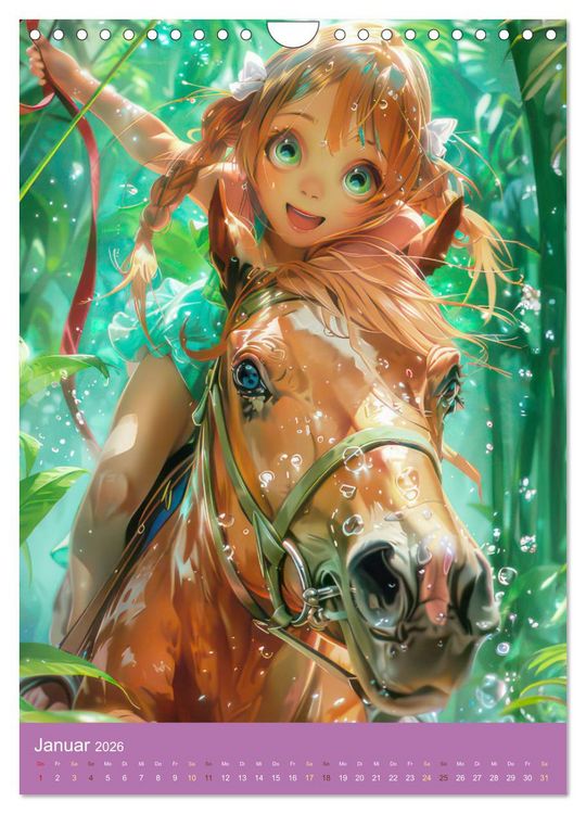 Produktbild: Manga Kinder - Unersch&uuml;tterliche Tierliebe (Wandkalender 2026 DIN A4 hoch), CALVENDO Monatskalender