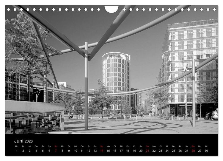 Produktbild: Hamburg monochrome Impressionen (Wandkalender 2026 DIN A4 quer), CALVENDO Monatskalender
