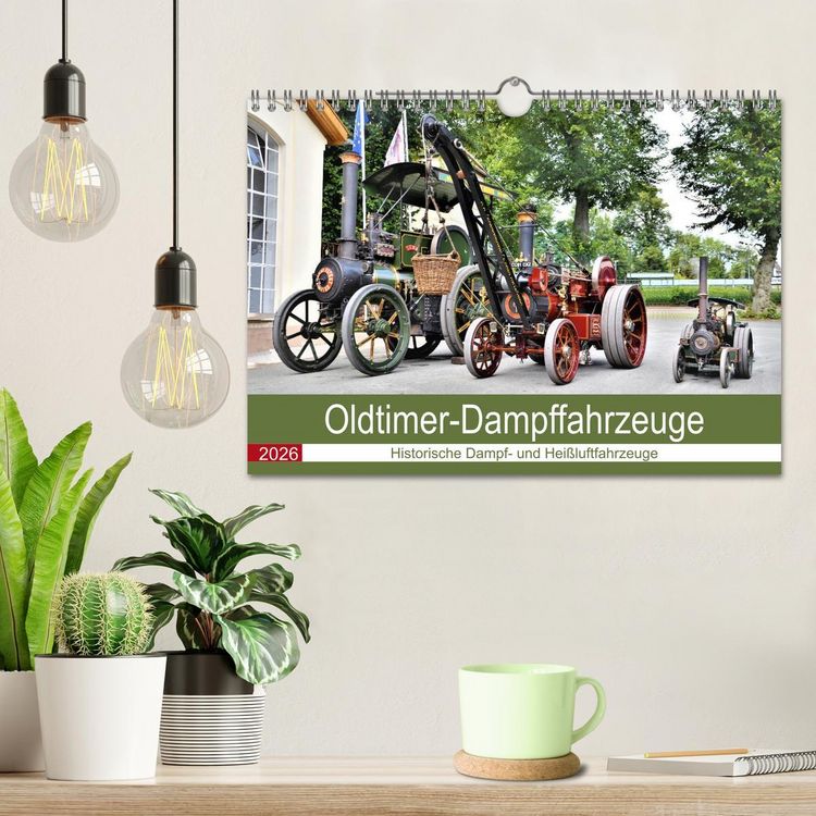 Produktbild: Oldtimer-Dampffahrzeuge. Historische Dampf- und Hei&szlig;luftfahrzeuge (Wandkalender 2026 DIN A4 quer), CALVENDO Monatskalender