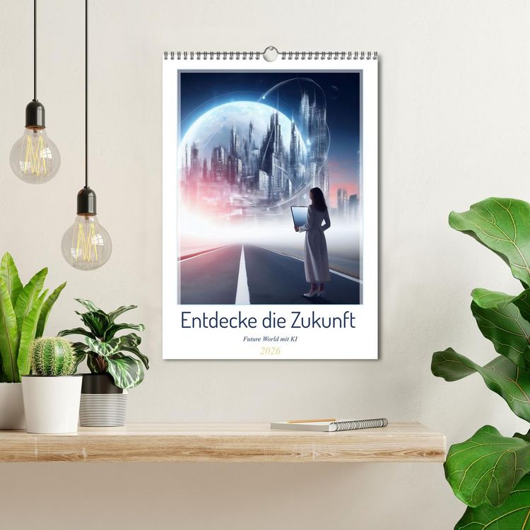Produktbild: Entdecke die Zukunft - Future World mit KI (Wandkalender 2026 DIN A3 hoch), CALVENDO Monatskalender