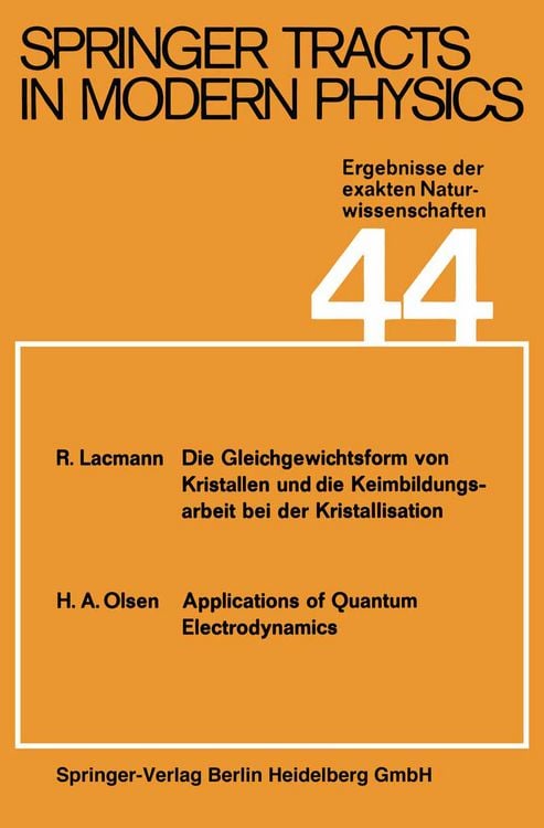 Produktbild: Springer Tracts in Modern Physics