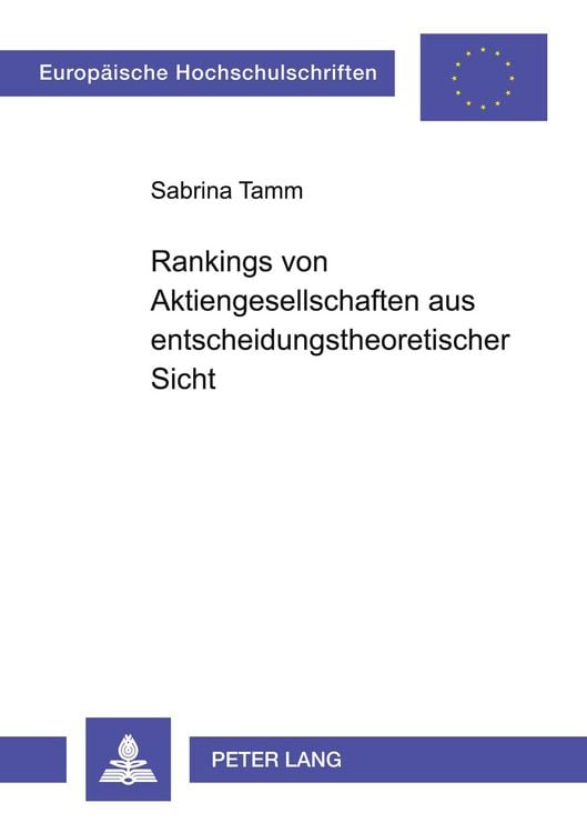 Produktbild: Rankings von Aktiengesellschaften aus entscheidungstheoretischer Sicht