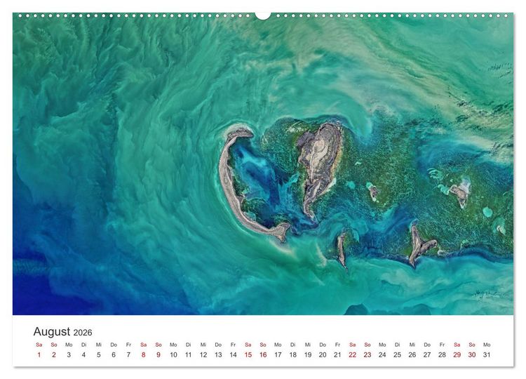 Produktbild: Satellitenbilder - Spektakul&auml;re Aufnahmen aus dem Weltall (hochwertiger Premium Wandkalender 2026 DIN A2 quer), Kunstdruck in Hochglanz