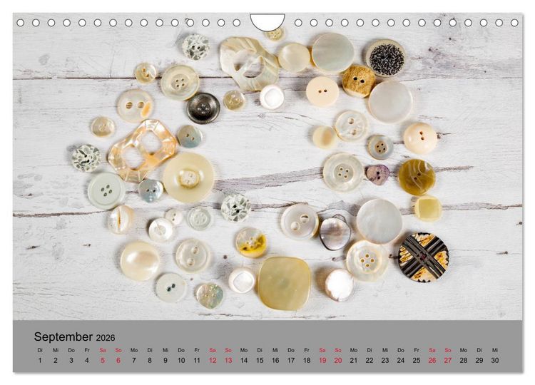 Produktbild: Die Art der Kn&ouml;pfe (Wandkalender 2026 DIN A4 quer), CALVENDO Monatskalender