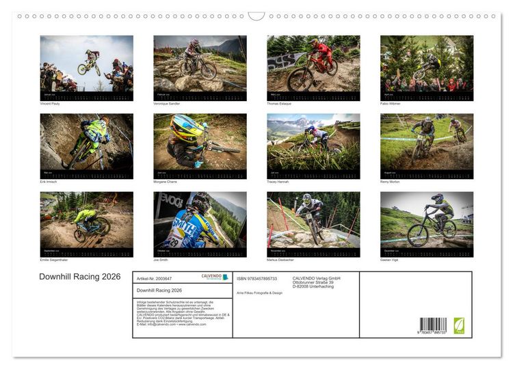 Produktbild: Downhill Racing 2026 (Wandkalender 2026 DIN A2 quer), CALVENDO Monatskalender