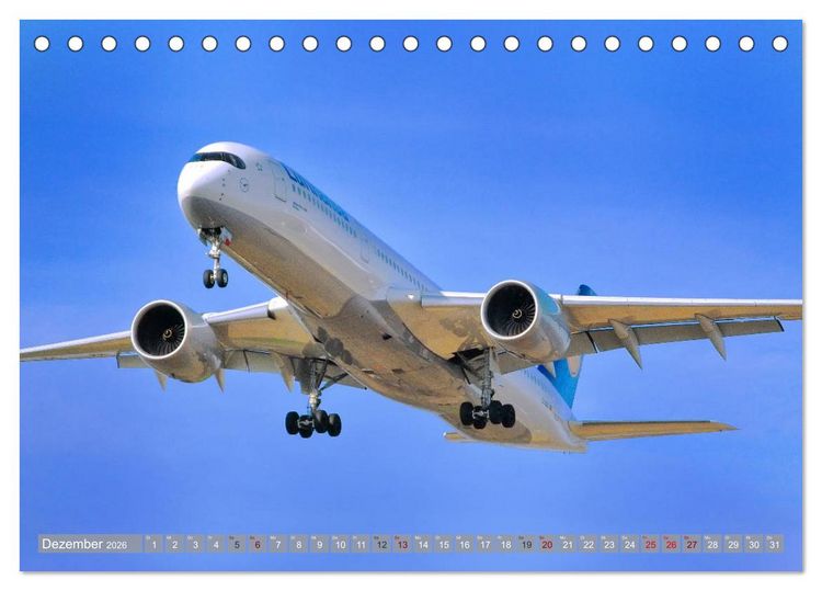 Produktbild: Flugzeuge - Eindrucksvolle Riesen am Himmel (Tischkalender 2026 DIN A5 quer), CALVENDO Monatskalender