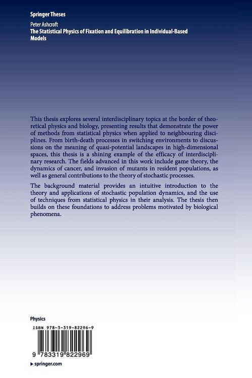 Produktbild: The Statistical Physics of Fixation and Equilibration in Individual-Based Models