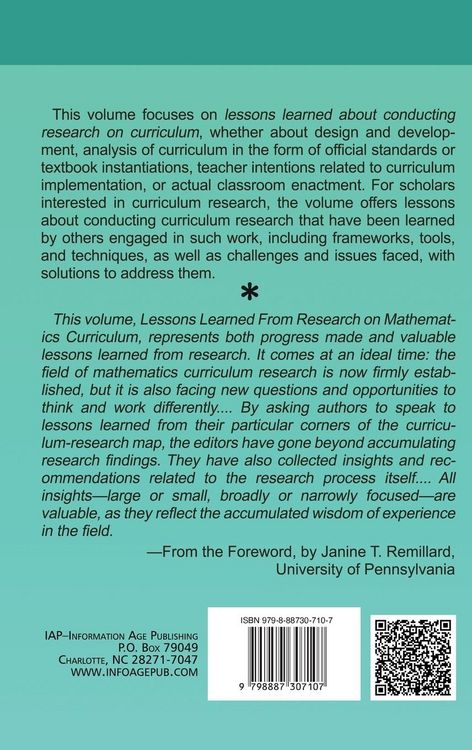 Produktbild: Lessons Learned From Research on Mathematics Curriculum