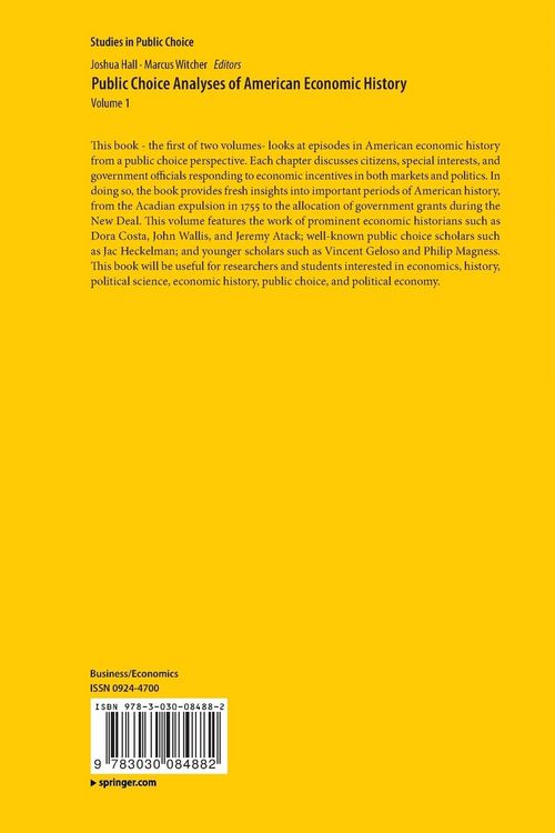 Produktbild: Public Choice Analyses of American Economic History