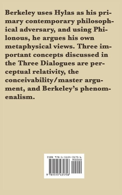 Produktbild: Three Dialogues Between Hylas and Philonous
