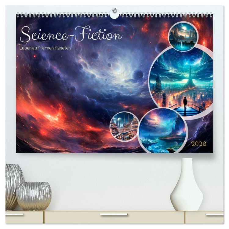 Produktbild: SCIENCE-FICTION Leben auf fernen Planeten (hochwertiger Premium Wandkalender 2026 DIN A2 quer), Kunstdruck in Hochglanz