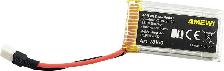 Produktbild: Amewi Modellbau-Akkupack (LiPo) 3.7V 300 mAh Zellen-Zahl: 1 Softcase JST