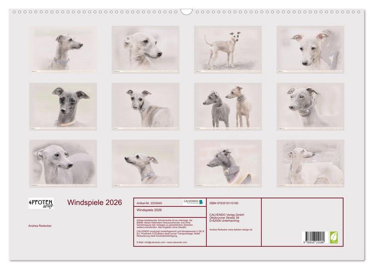 Produktbild: Windspiele 2026 (Wandkalender 2026 DIN A2 quer), CALVENDO Monatskalender