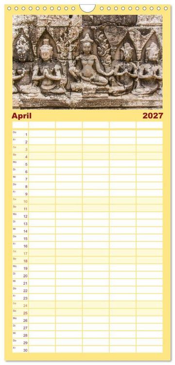 Produktbild: Familienplaner 2027 - Magisches Kambodscha mit 5 Spalten (Wandkalender, 21 x 45 cm) CALVENDO