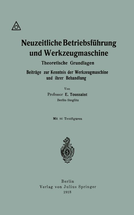 Produktbild: Neuzeitliche Betriebsf&uuml;hrung und Werkzeugmaschine