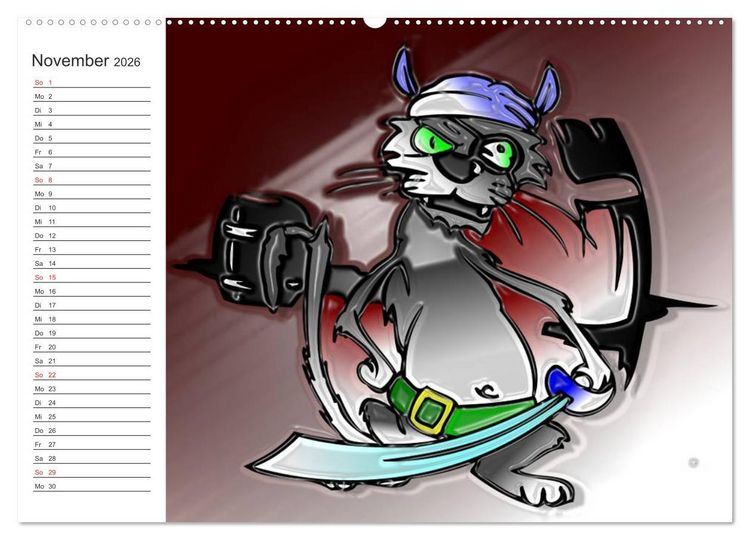 Produktbild: Alles f&uuml;r die Katz! Lustiger Katzen-Planer (hochwertiger Premium Wandkalender 2026 DIN A2 quer), Kunstdruck in Hochglanz