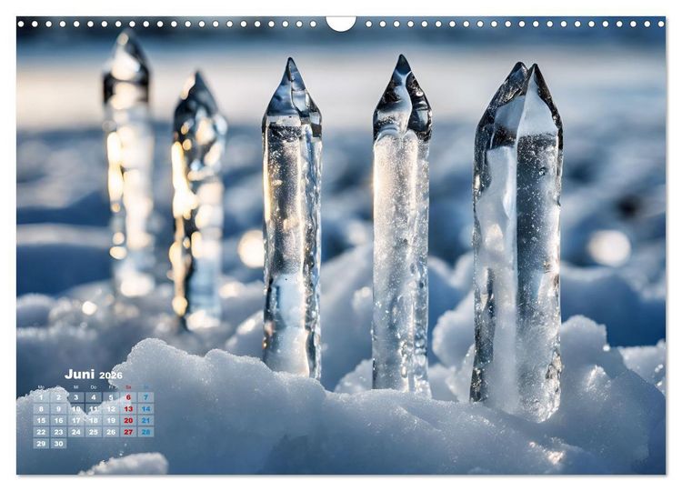 Produktbild: Schneekristalle und Eiszapfen Eisige Zeiten f&uuml;r alle Winterfans (Wandkalender 2026 DIN A3 quer), CALVENDO Monatskalender