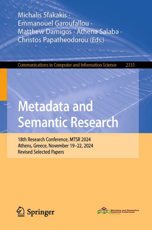 Produktbild: Metadata and Semantic Research
