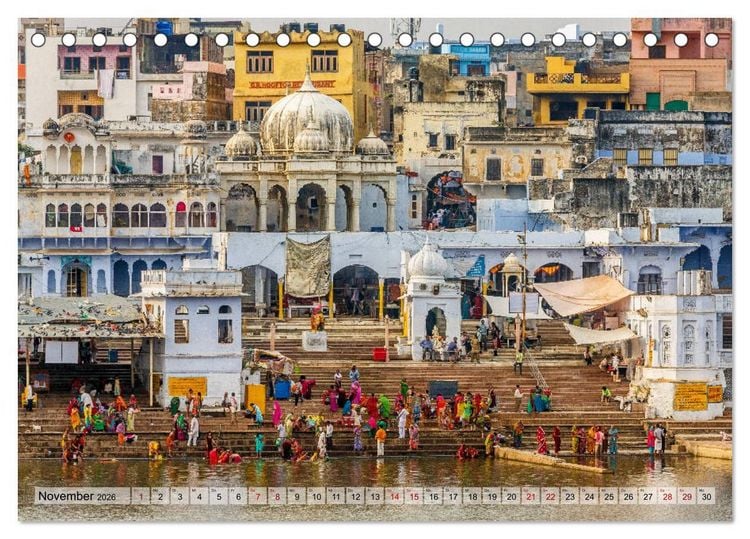 Produktbild: Indien - Spektakel der Farben (Tischkalender 2026 DIN A5 quer), CALVENDO Monatskalender