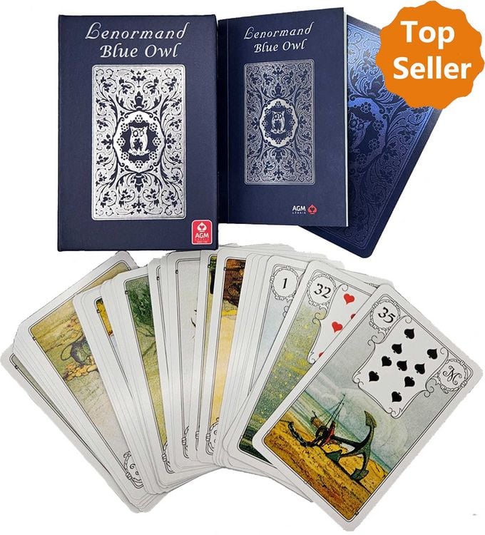 Produktbild: Lenormand Blue Owl (Silver Edition) - Marie-Anne Lenormand (English Lenormand Cards)
