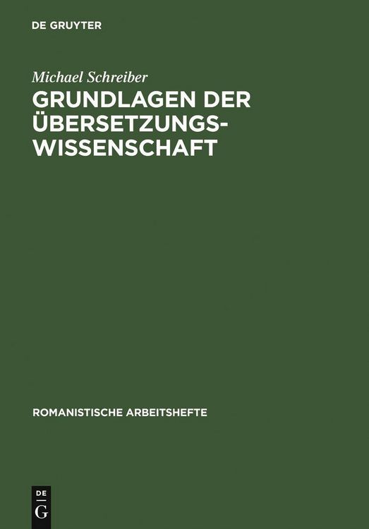 Produktbild: Grundlagen der &Uuml;bersetzungswissenschaft