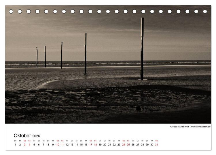 Produktbild: Sankt Peter-Ording. Ein Traum an der Nordsee (Tischkalender 2026 DIN A5 quer), CALVENDO Monatskalender