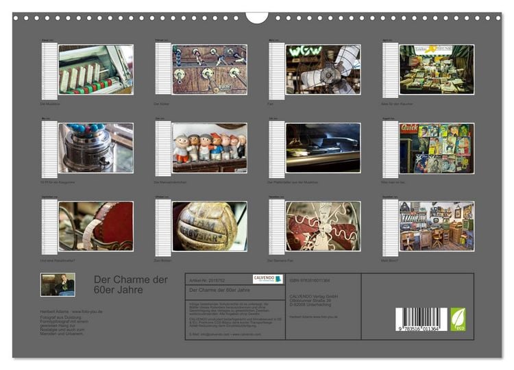 Produktbild: Der Charme der 60er Jahre (Wandkalender 2026 DIN A3 quer), CALVENDO Monatskalender
