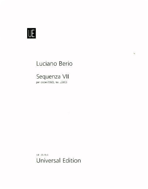 Produktbild: Berio, L: Sequenza VII f&uuml;r Oboe