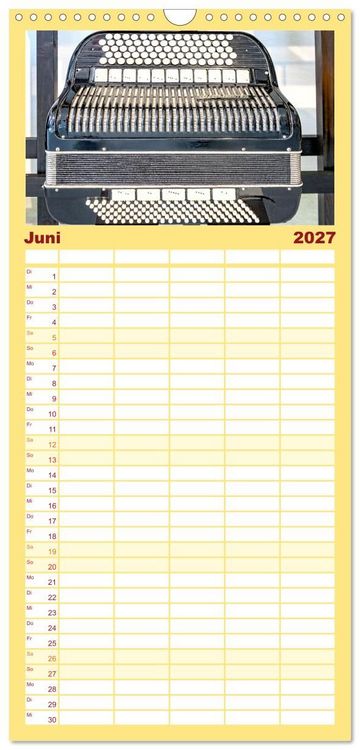 Produktbild: Familienplaner 2027 - Akkordeon, Hast Du da noch T&ouml;ne? mit 5 Spalten (Wandkalender, 21 x 45 cm) CALVENDO
