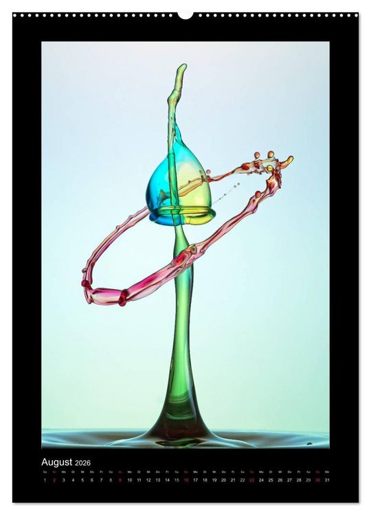 Produktbild: Liquid Art - Wassertropfen in Perfektion (Wandkalender 2026 DIN A2 hoch), CALVENDO Monatskalender