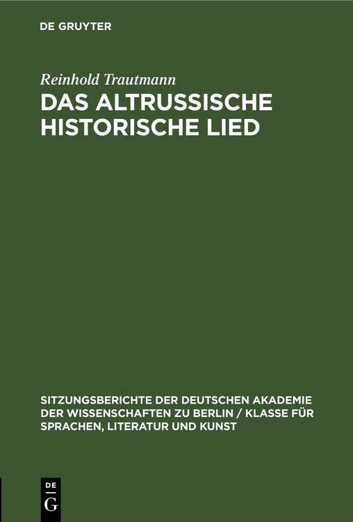 Produktbild: Das altrussische historische Lied