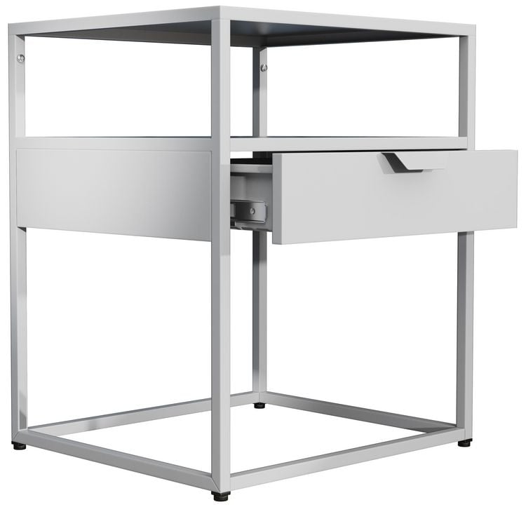 Produktbild: Metall Nachttisch Beistelltisch Schublade Flokas M