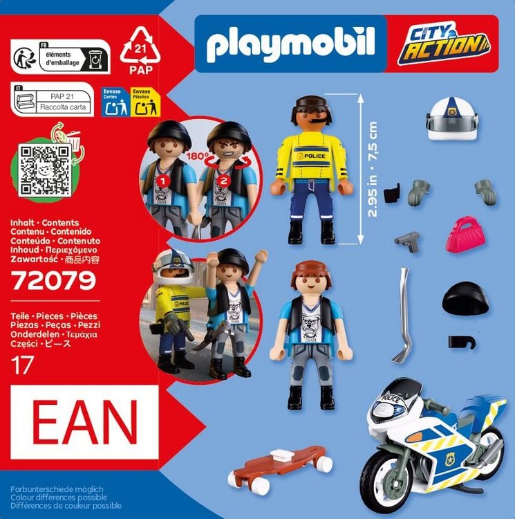 Produktbild: PLAYMOBIL 72079 Verfolgungsjagd mit Motorrad