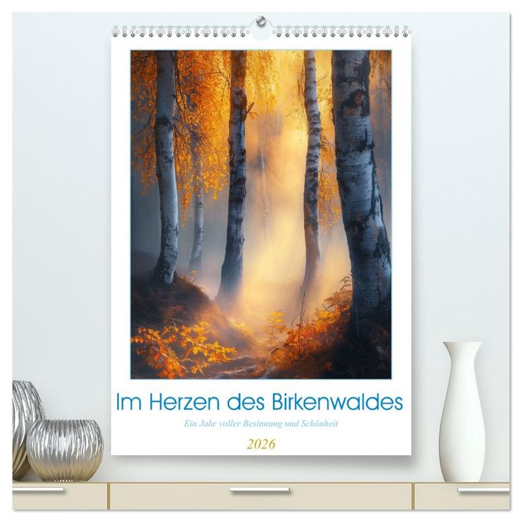 Produktbild: Im Herzen des Birkenwaldes (hochwertiger Premium Wandkalender 2026 DIN A2 hoch), Kunstdruck in Hochglanz