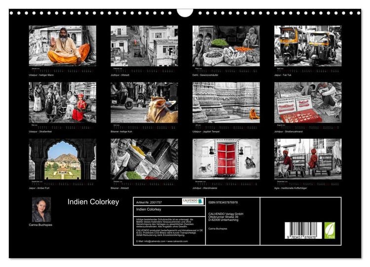 Produktbild: Indien Colorkey (Wandkalender 2026 DIN A3 quer), CALVENDO Monatskalender