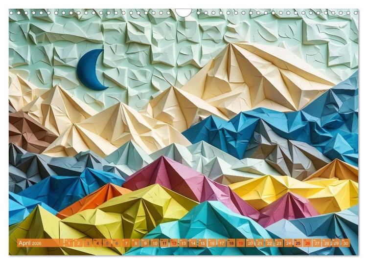 Produktbild: Origami-Formen (Wandkalender 2026 DIN A3 quer), CALVENDO Monatskalender