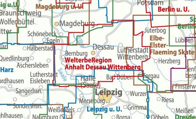 Produktbild: BVA ADFC Regionalkarte WelterbeRegion Anhalt - Dessau- Wittenberg 1:75.000