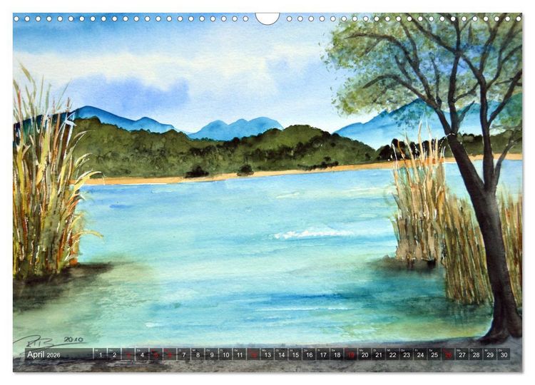 Produktbild: Chiemsee Aquarelle (Wandkalender 2026 DIN A3 quer), CALVENDO Monatskalender